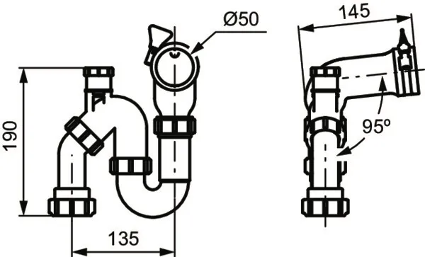 Ideal Standard Contour 21+ Ablauf für Waschtisch mit Finne, weiß