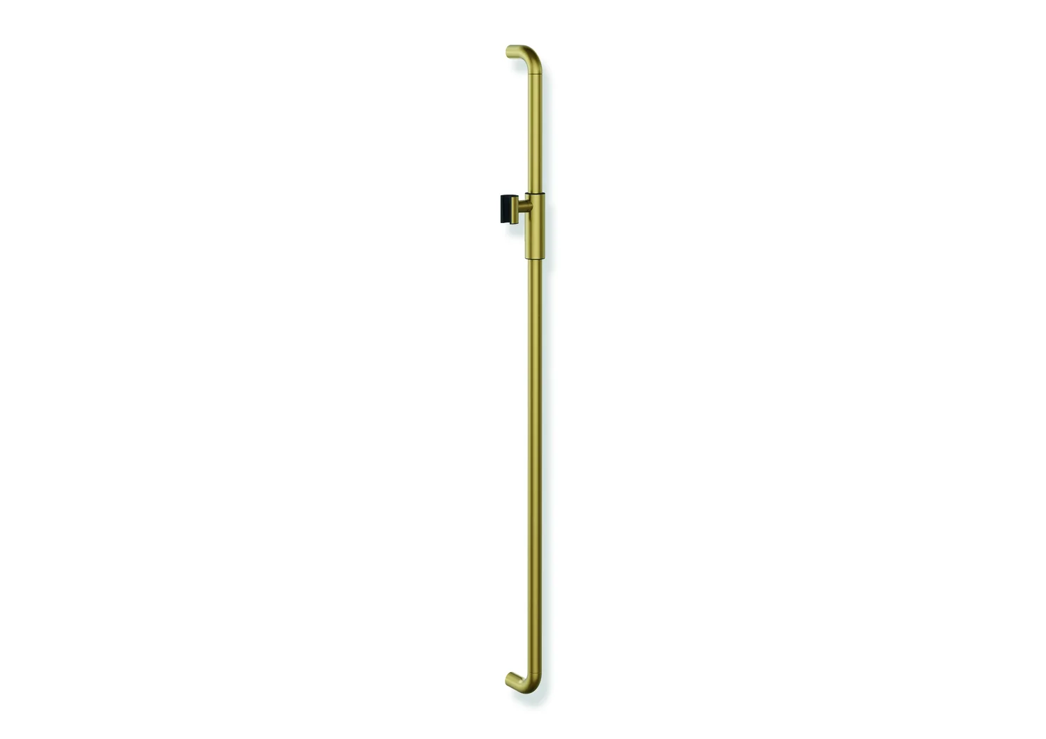 HEWI Brausehalterstange Serie 480, PVD-beschichtet, Achsmaß 1100 mm, Durchmesser 25 mm, Farbe Gold gebürstet