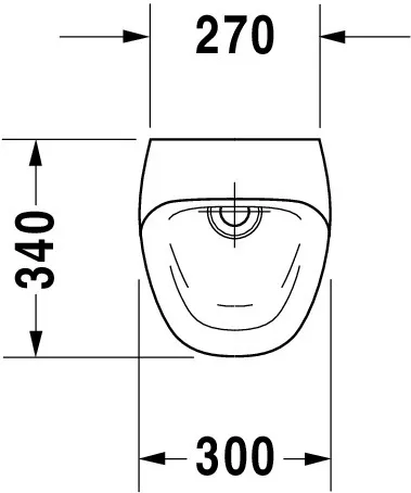 Urinal DuraStyle, Zulauf von hinten rimless, ohne Fliege, weiß, HYG