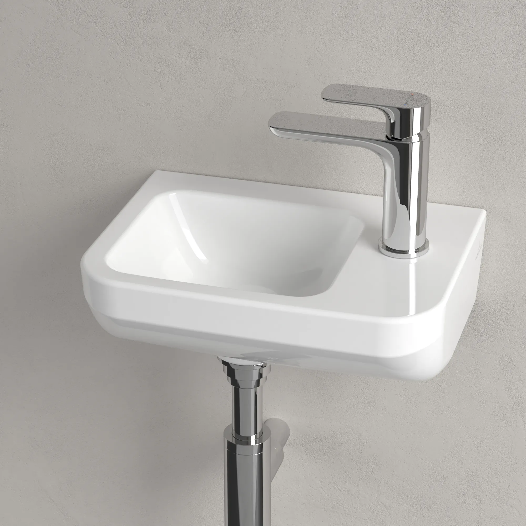 Villeroy & Boch Architectura Handwaschbecken 437337, 360x260mm, Rechteck, 1HL. o. ÜL., Weiß Alpin
