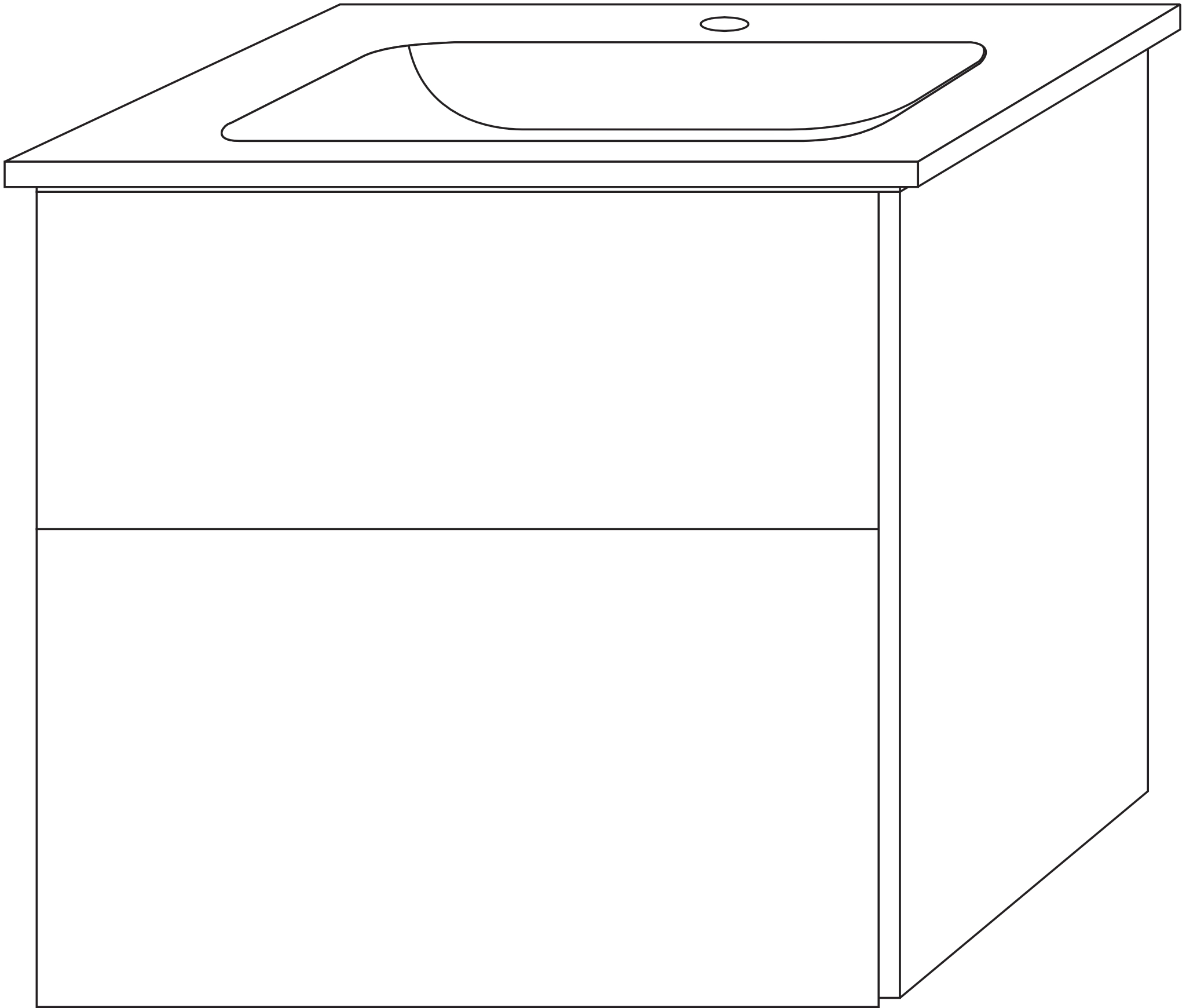 Keramik-Waschtisch-Set mit Waschtischunterschrank „3way“ 60,5 × 47,7 × 59,1 cm in White Oak, mit Hahnlochbohrung, Becken mittig Keramik-Waschtisch-Set mit Waschtischunterschrank „3way“ 60,5 × 47,7 × 59,1 cm in White Oak, mit Hahnlochbohrung, Becken mittig