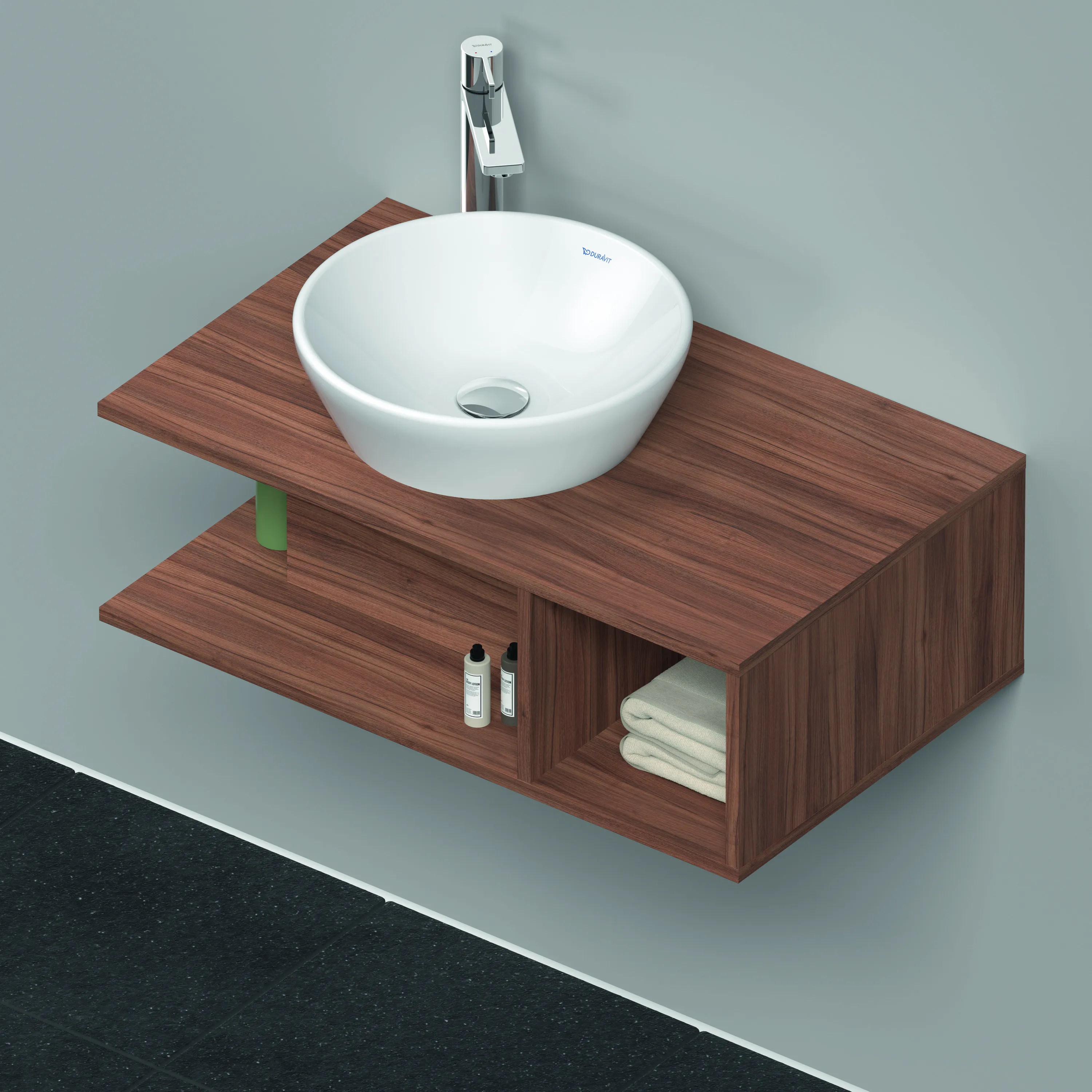 Duravit Waschtischunterschrank wandhängend „D-Neo“ 80 × 26 × 48 cm Nussbaum Natur Duravit Waschtischunterschrank wandhängend „D-Neo“ 80 × 26 × 48 cm Nussbaum Natur
