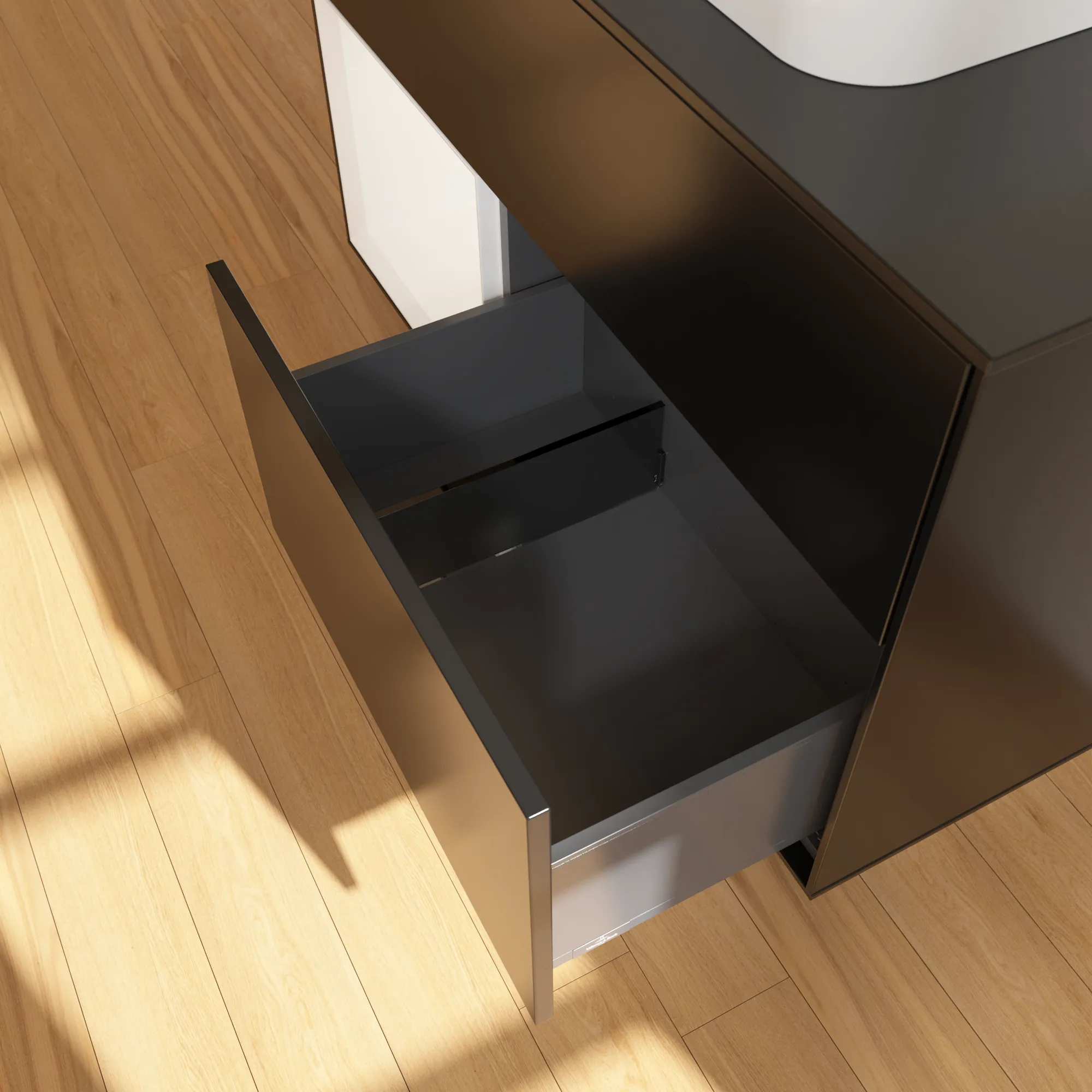 Villeroy & Boch Waschbeckenunterschrank Finion F36, 1000x603x501 mm, Black Matt Lacquer, mit Beleuchtung und Push-to-open Funktion Villeroy & Boch Waschbeckenunterschrank Finion F36, 1000x603x501 mm, Black Matt Lacquer, mit Beleuchtung und Push-to-open Funktion