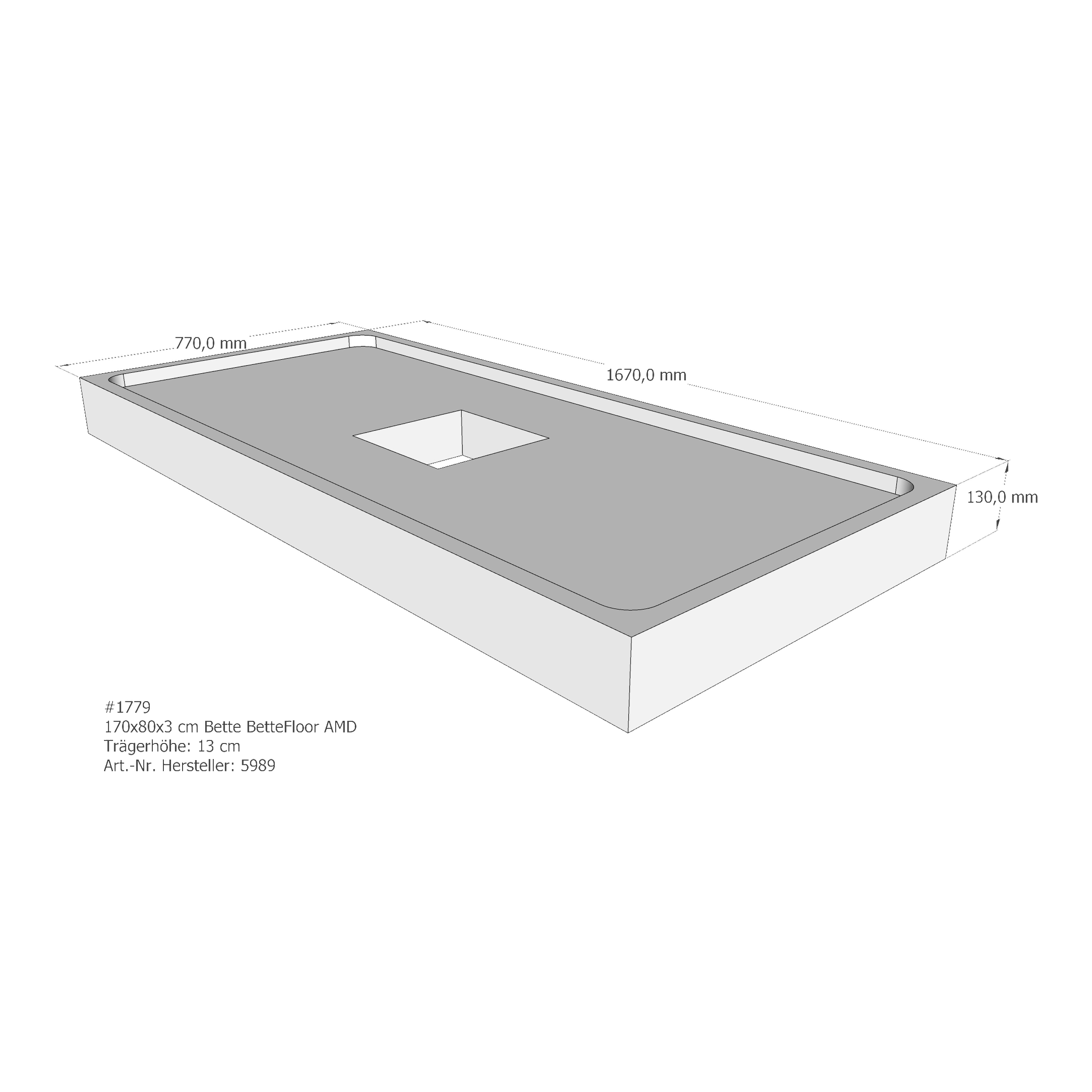 Duschwannenträger für Bette Floor 170 × 80 × 3 cm Breite: 80 cm / Länge: 170 cm Duschwannenträger für Bette Floor 170 × 80 × 3 cm Breite: 80 cm / Länge: 170 cm