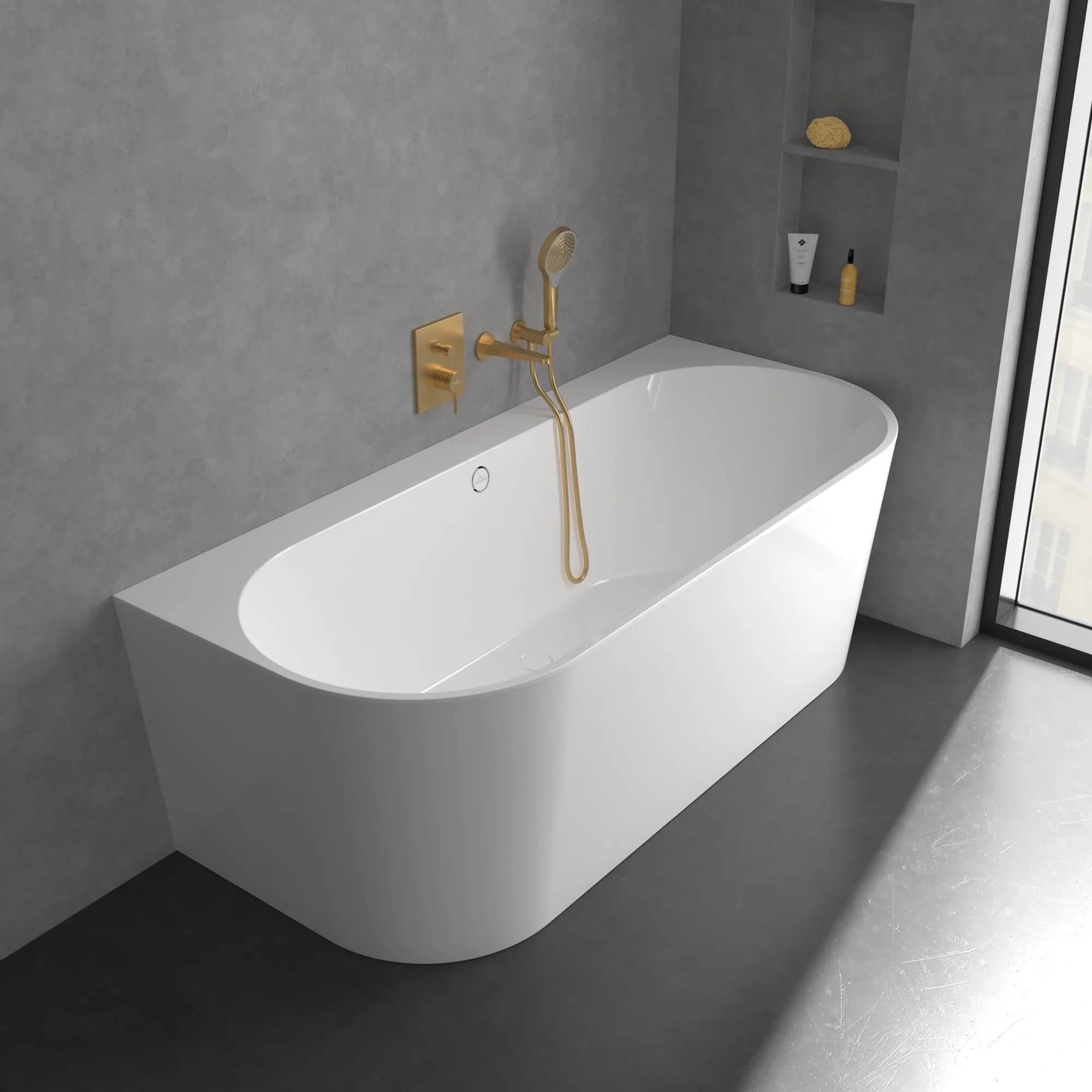 Zweihand-Unterputz-Armatur „Conum“ 12,4 cm in Brushed Gold Zweihand-Unterputz-Armatur „Conum“ 12,4 cm in Brushed Gold