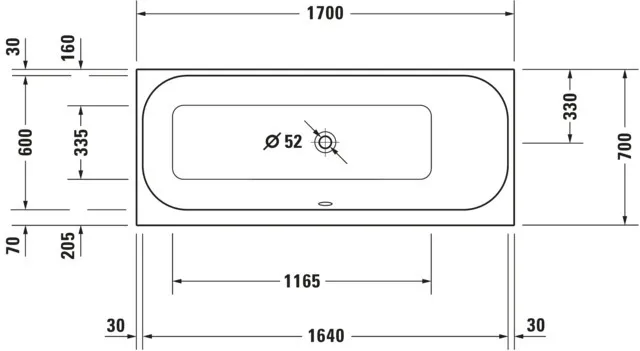 Duravit Badewanne „Happy D.2“ rechteck 170 × 70 cm