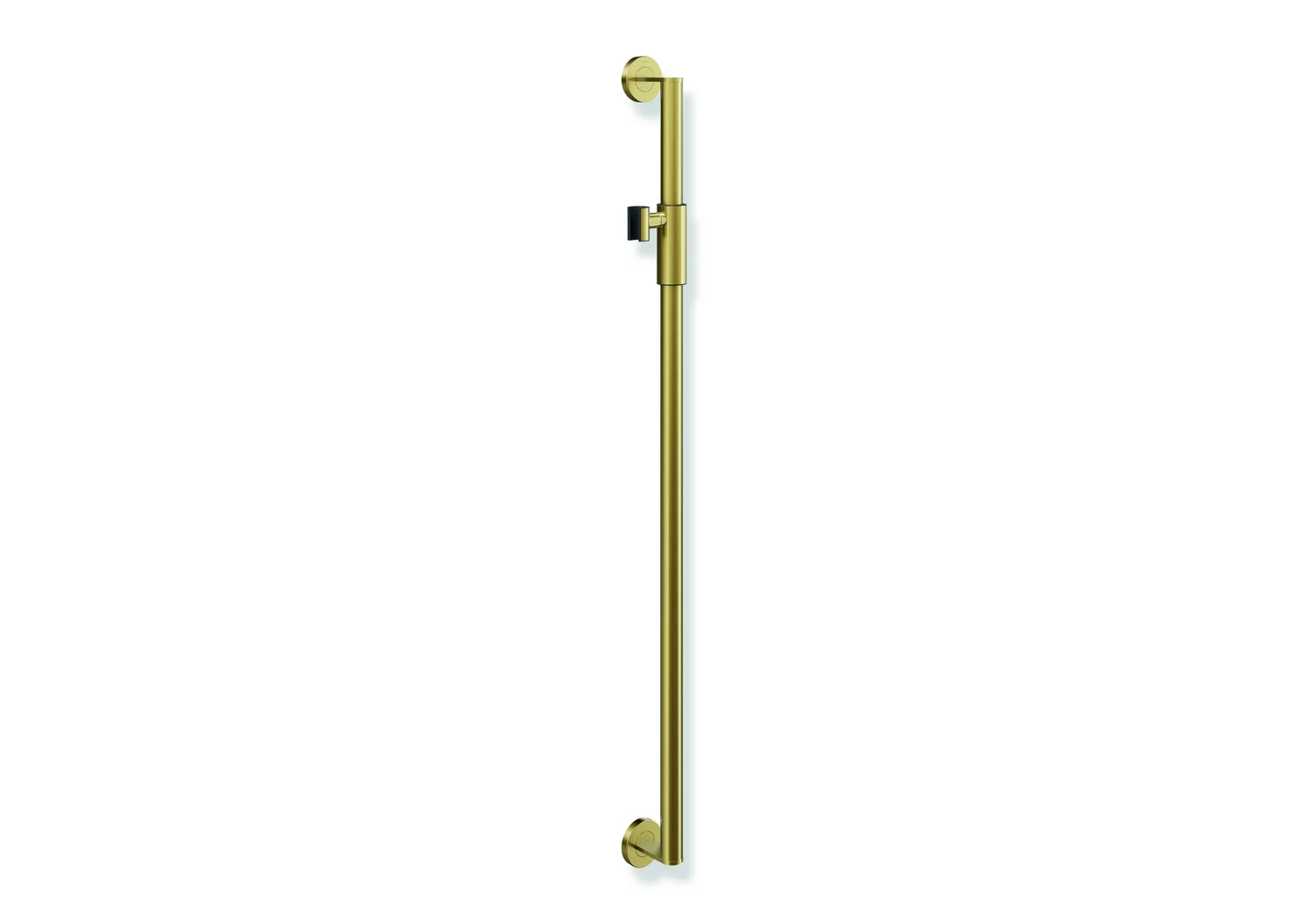 HEWI Brausehalterstange System 900, Edelstahl PVD, Achsmaß 1.100 mm, Ø 32 mm, magnetischer Brausehalter, Farbe Gold gebürstet