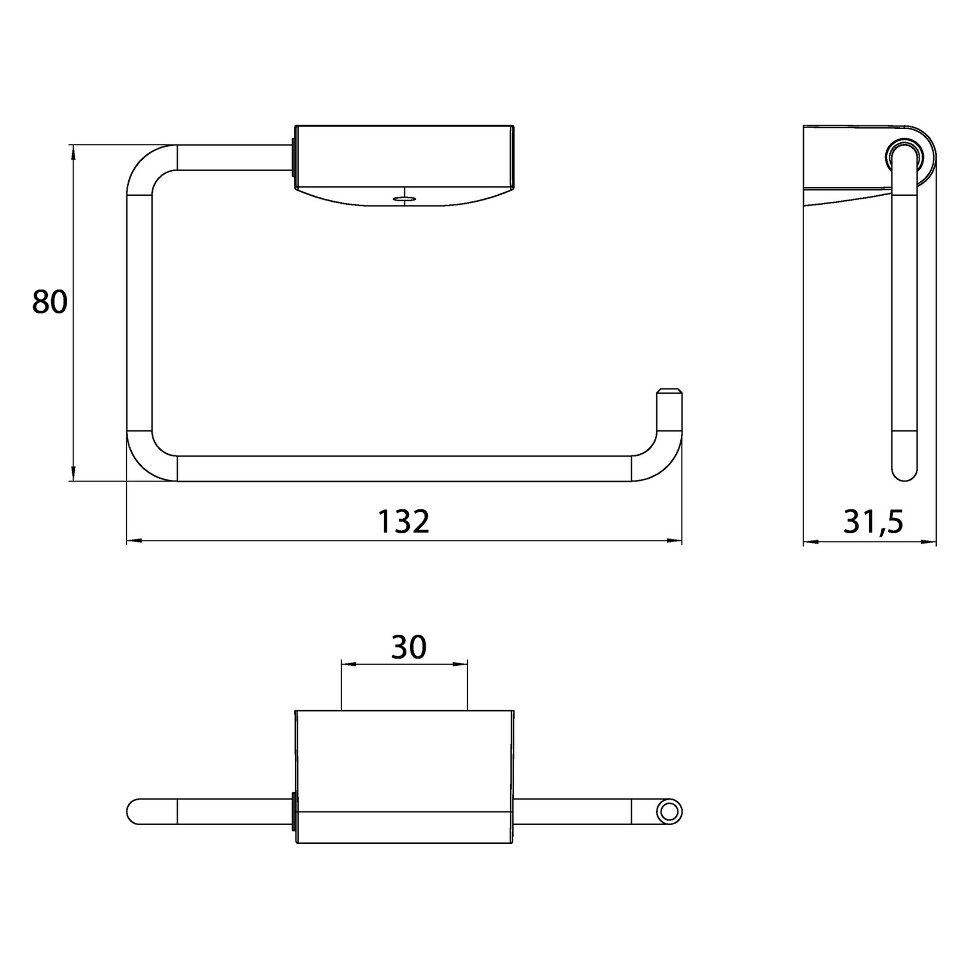 emco Papierhalter „flow“ 13,2 × 3,15 × 8,5 cm in chrom, Befestigung verdeckt