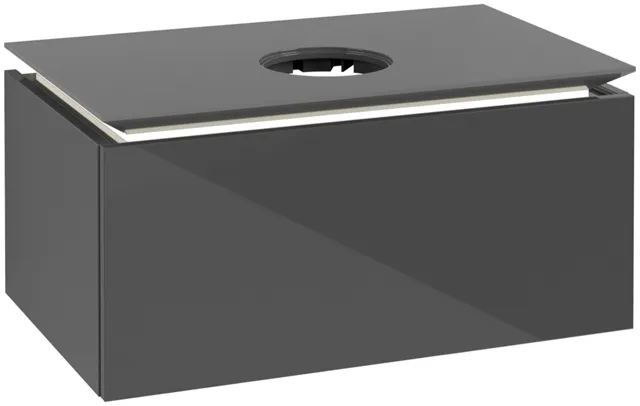 Villeroy & Boch Waschtischunterschrank „Legato“ für Schrankwaschtisch 800 × 380 × 500 mm Glossy Grey, für Becken mittig