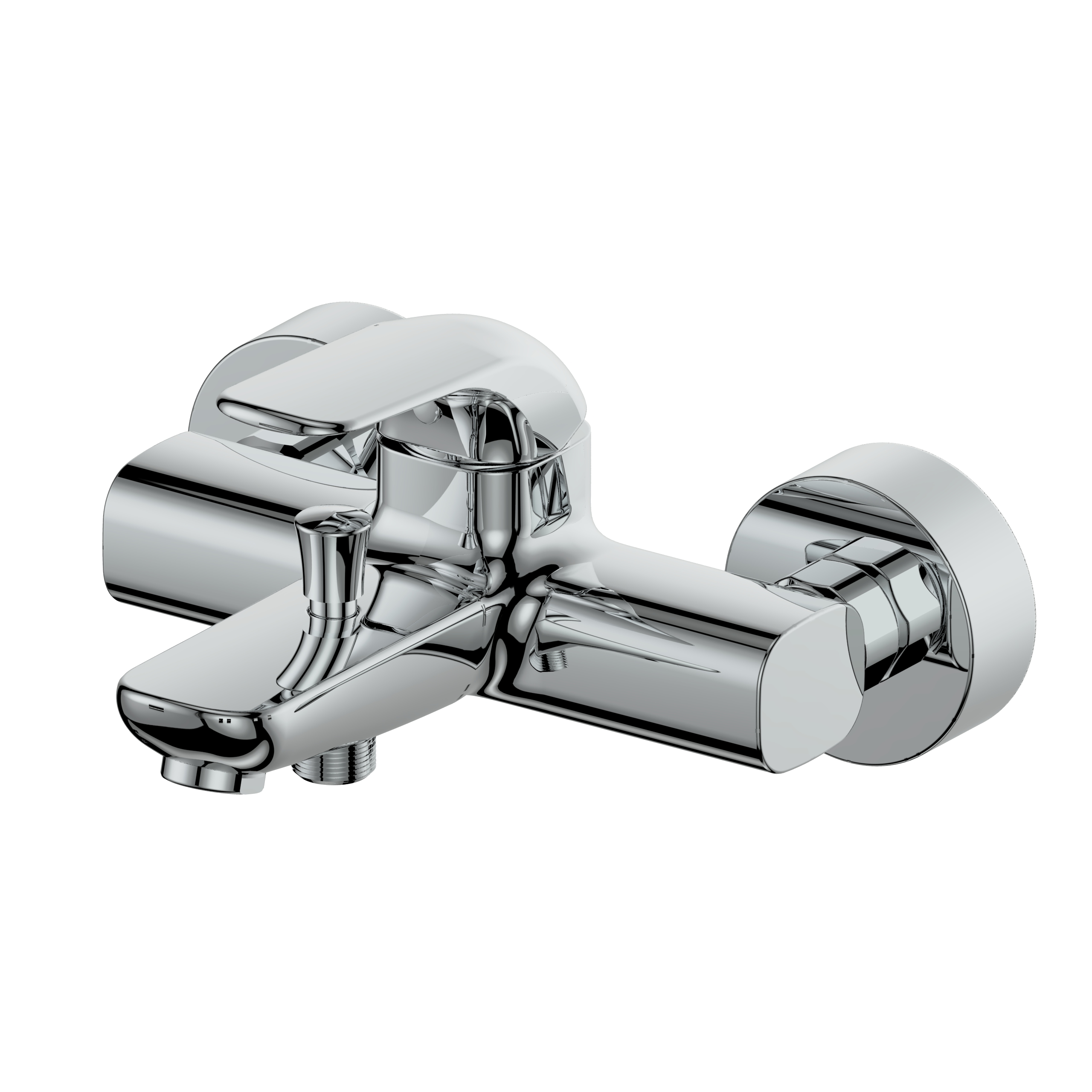 Wannenfüll- und Brause-Einhandbatterie AqvaPro - S-Anschlüsse mit Rosetten - automatische Umstellung - eigensicher - Kartusche mit keramischen Dichtscheiben - Heisswassersperre - Wassermengendurchflussregulierung - chrom Wannenfüll- und Brause-Einhandbatterie AqvaPro - S-Anschlüsse mit Rosetten - automatische Umstellung - eigensicher - Kartusche mit keramischen Dichtscheiben - Heisswassersperre - Wassermengendurchflussregulierung - chrom