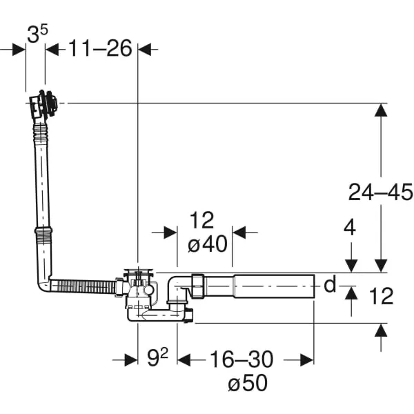 Geberit Badewannenablauf Modell 150501006 Geberit Badewannenablauf Modell 150501006