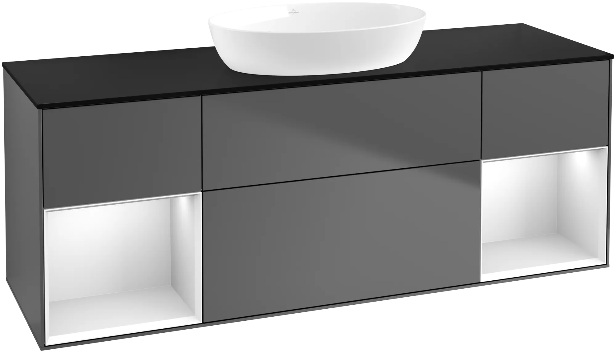 Villeroy & Boch Finion Waschbeckenunterschrank GD0 1600x603x501mm anthrazit matt / weiss matt