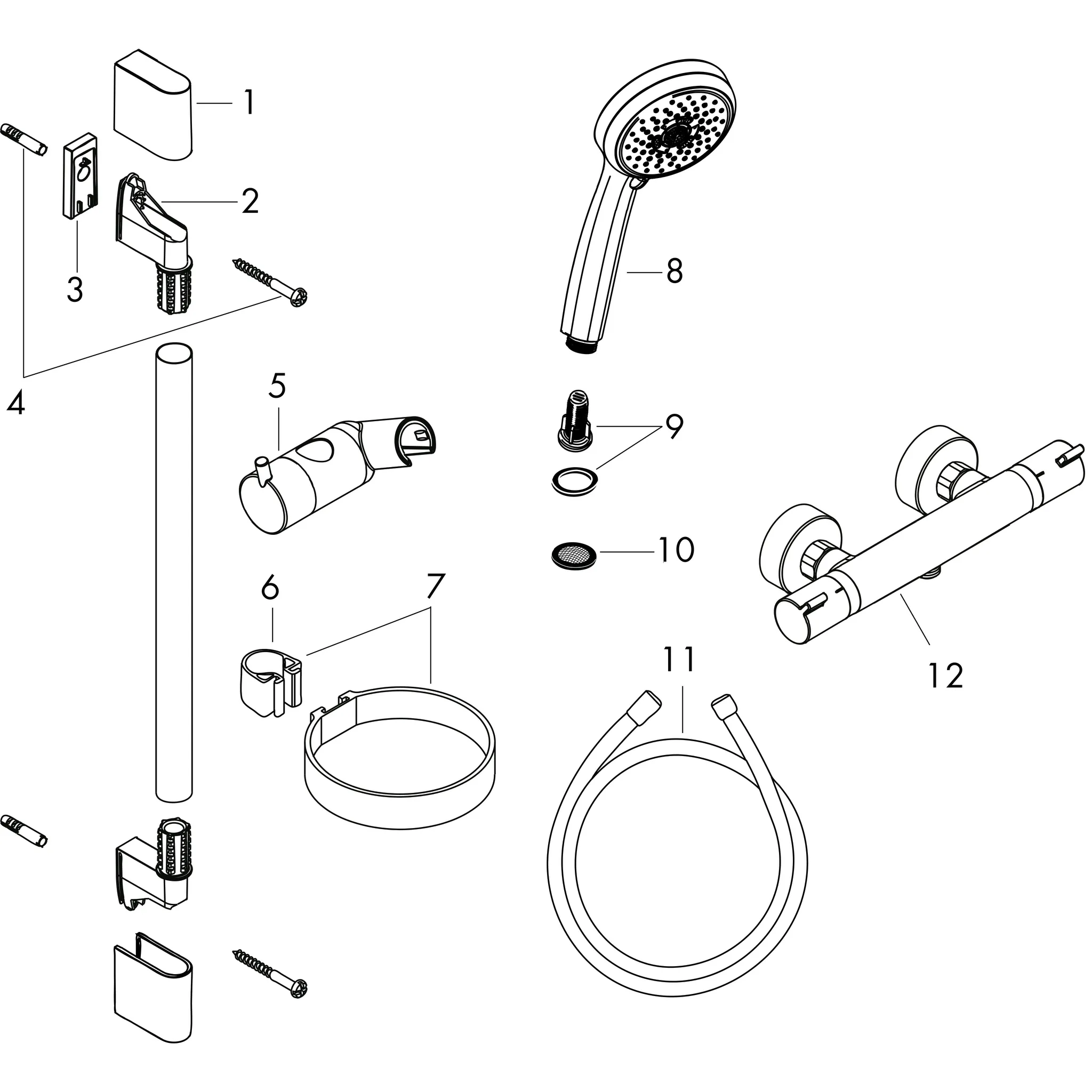 Brausenkombi Croma 100 Multi/Ecostat Comfort und Brausenstange Unica'C 900mm Brausenkombi Croma 100 Multi/Ecostat Comfort und Brausenstange Unica'C 900mm