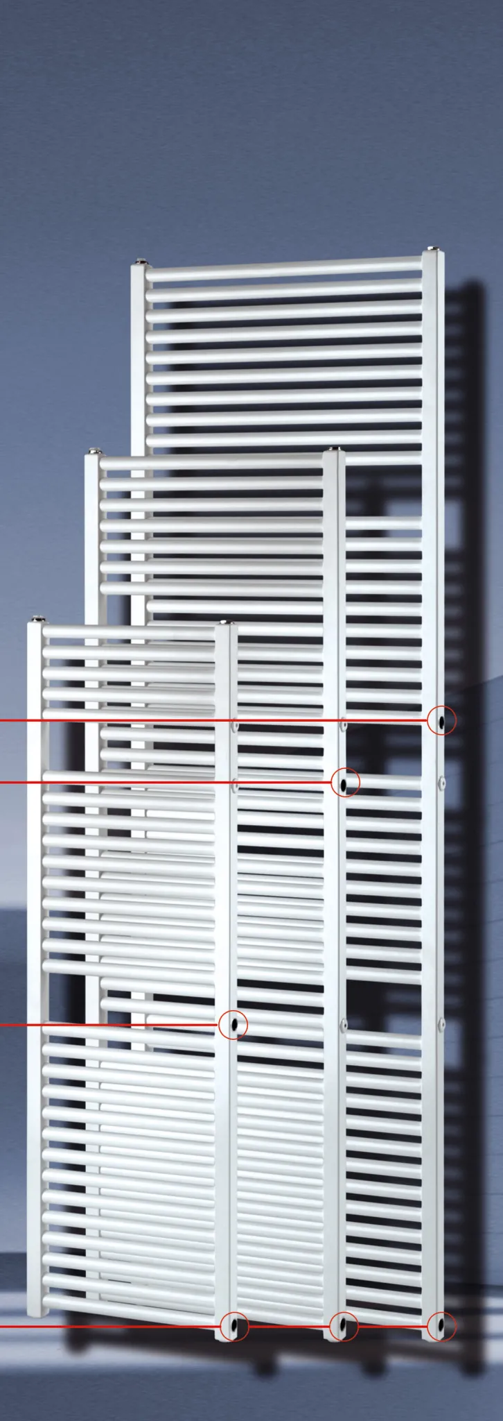 BEMM Austausch-Design-Heizkörper „Rondo 3xDIN“ 40 × 119,4 cm