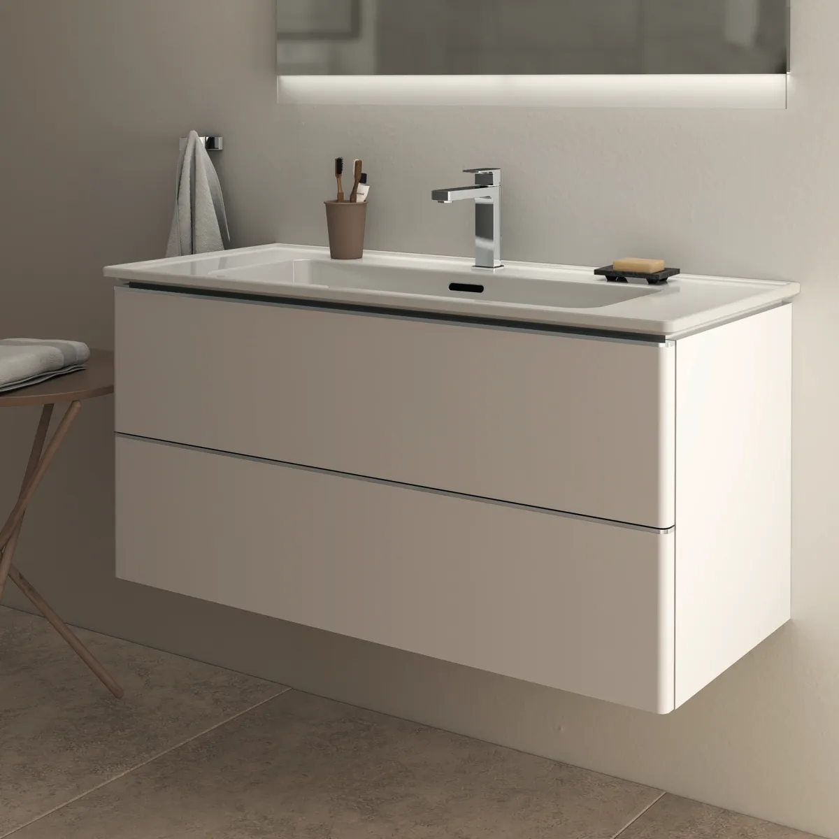 Waschbecken „StradaII“ 104 × 46 × 18 cm, Hahnlochposition mittig Waschbecken „StradaII“ 104 × 46 × 18 cm, Hahnlochposition mittig