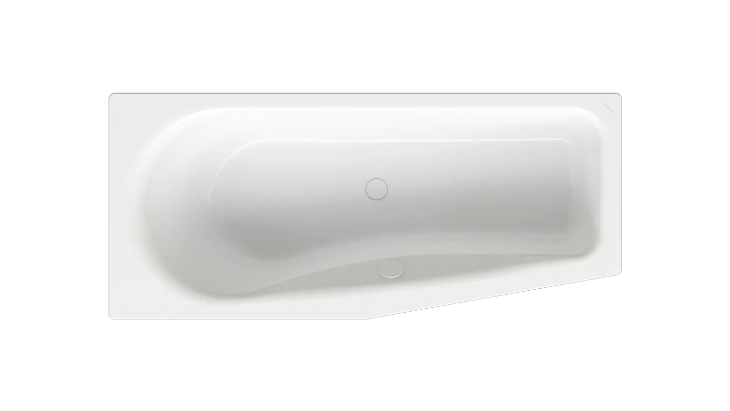 BetteLuna Badewanne, rechts, Weiß, 1700 x 750 mm, 450 mm tief, 30 mm Randhöhe, glasierter Titan-Stahl