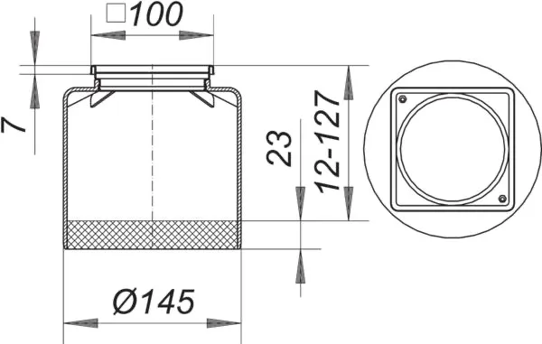 Aufsatzrahmen ECS 15, 100 x 100 mm