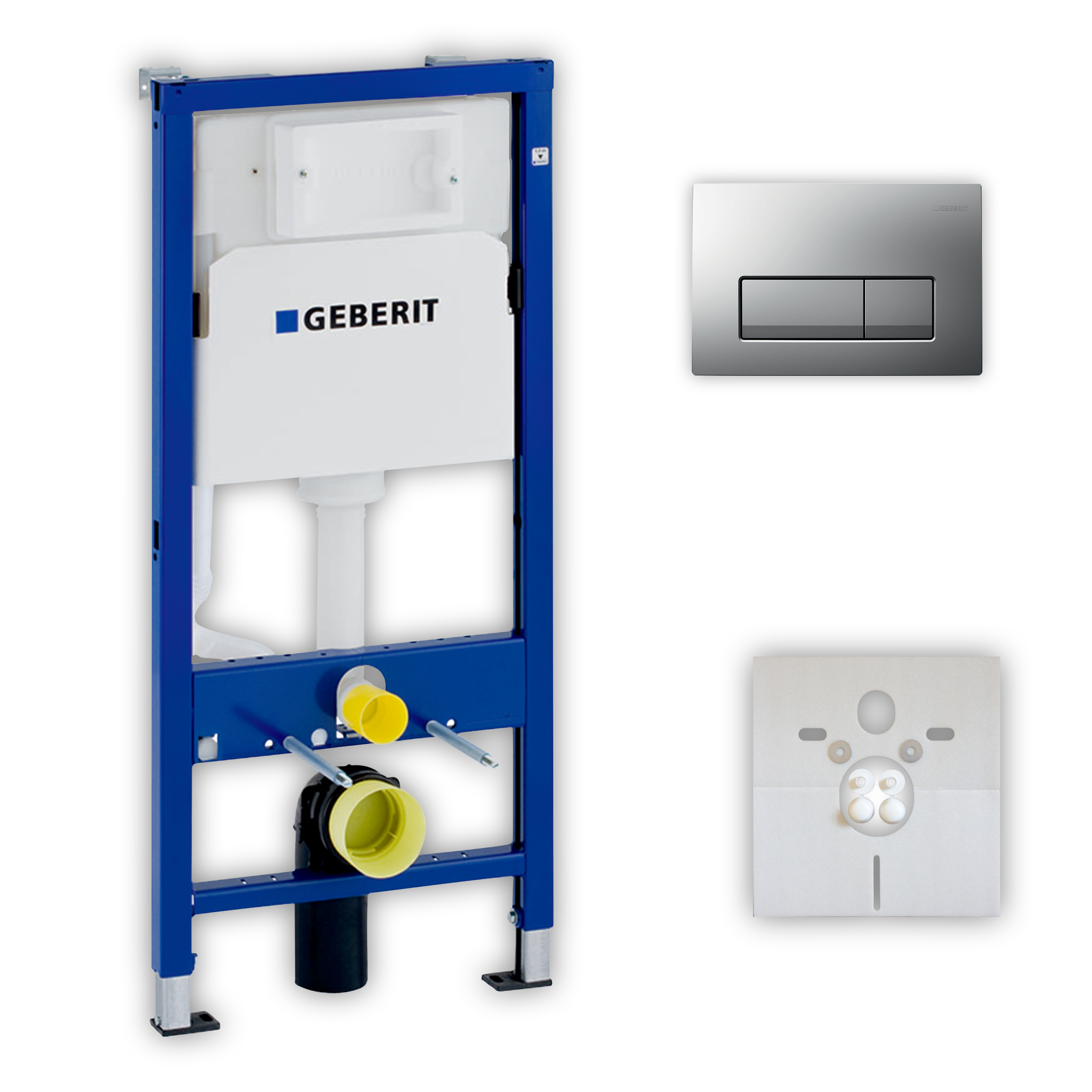 Vorwand-/Einbauelement für Toilette mit Spülkasten Delta (UP100) Betätigungsplatte Geberit UP100 „Delta50“ in Vorwand-/Einbauelement für Toilette mit Spülkasten Delta (UP100) Betätigungsplatte Geberit UP100 „Delta50“ in