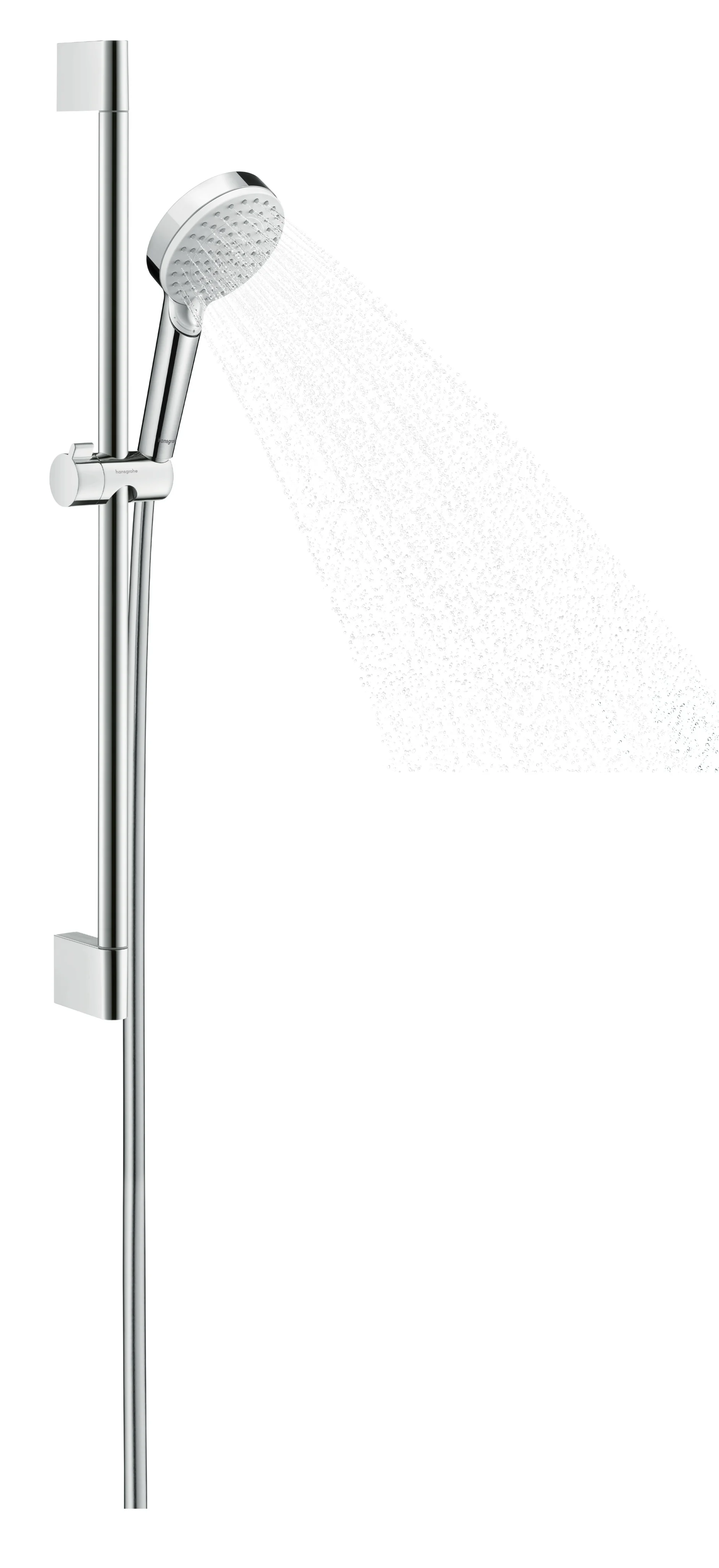 Hansgrohe Crometta Brausenkombi Vario Ecostat 1001 CL Thermostat, 65 cm Brausestange, weiß/chrom, 100 mm Brausekopfgröße Hansgrohe Crometta Brausenkombi Vario Ecostat 1001 CL Thermostat, 65 cm Brausestange, weiß/chrom, 100 mm Brausekopfgröße