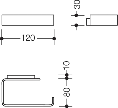 HEWI WC-Papierhalter Serie 805, Edelstahl, 120 mm x 90 mm HEWI WC-Papierhalter Serie 805, Edelstahl, 120 mm x 90 mm