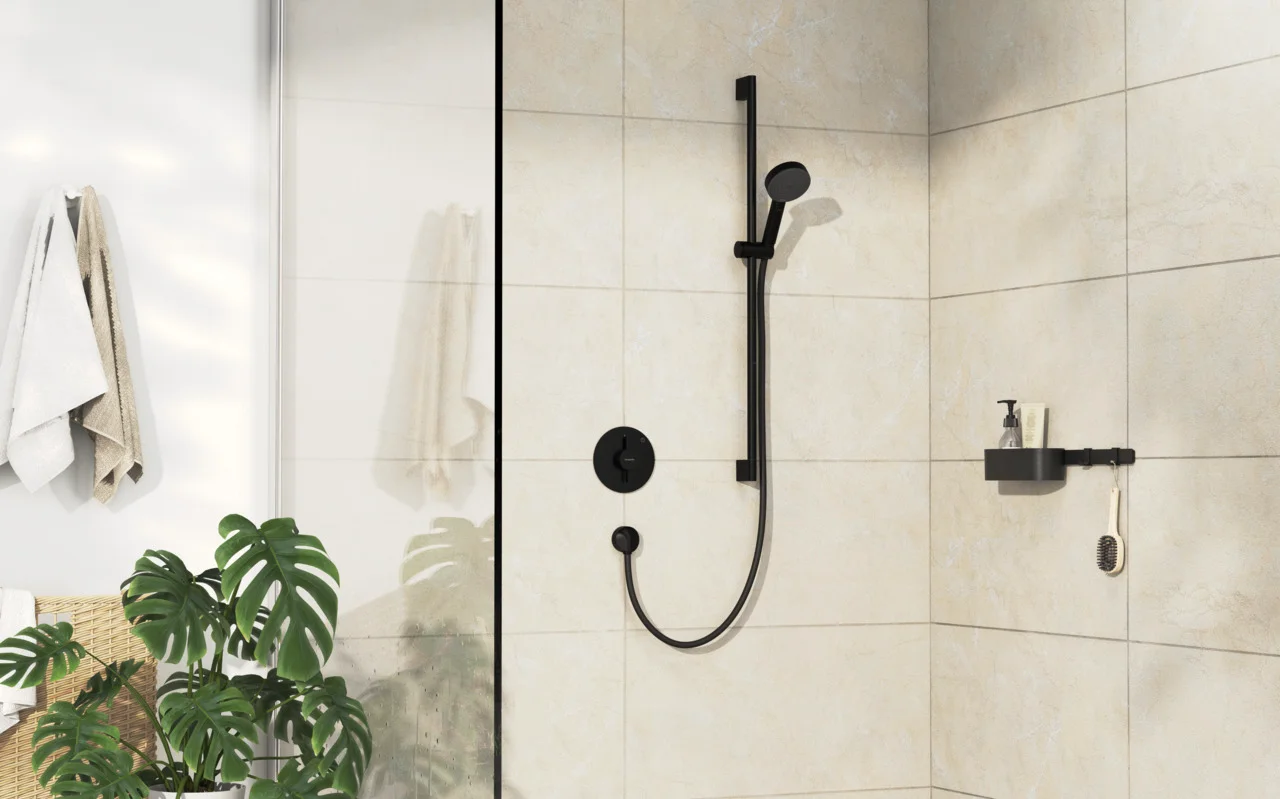 Hansgrohe DuoTurn S Mischer Unterputz, mattschwarz, 1 Verbraucher, flache Rosette, Keramikmischsystem, max. Durchflussmenge 29,5 l/min bei 3 bar Hansgrohe DuoTurn S Mischer Unterputz, mattschwarz, 1 Verbraucher, flache Rosette, Keramikmischsystem, max. Durchflussmenge 29,5 l/min bei 3 bar