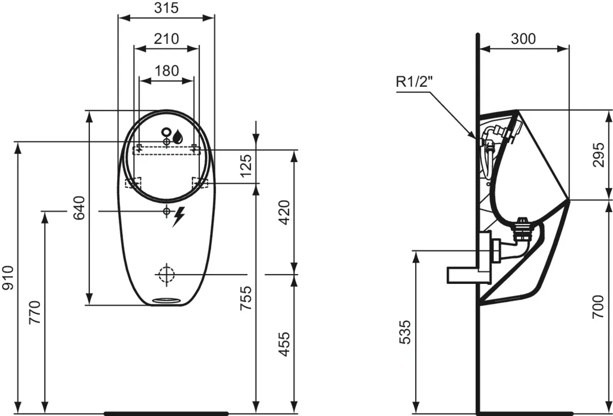 Ideal Standard i.life A Elektronik-Urinal, Weiß Ideal Standard i.life A Elektronik-Urinal, Weiß