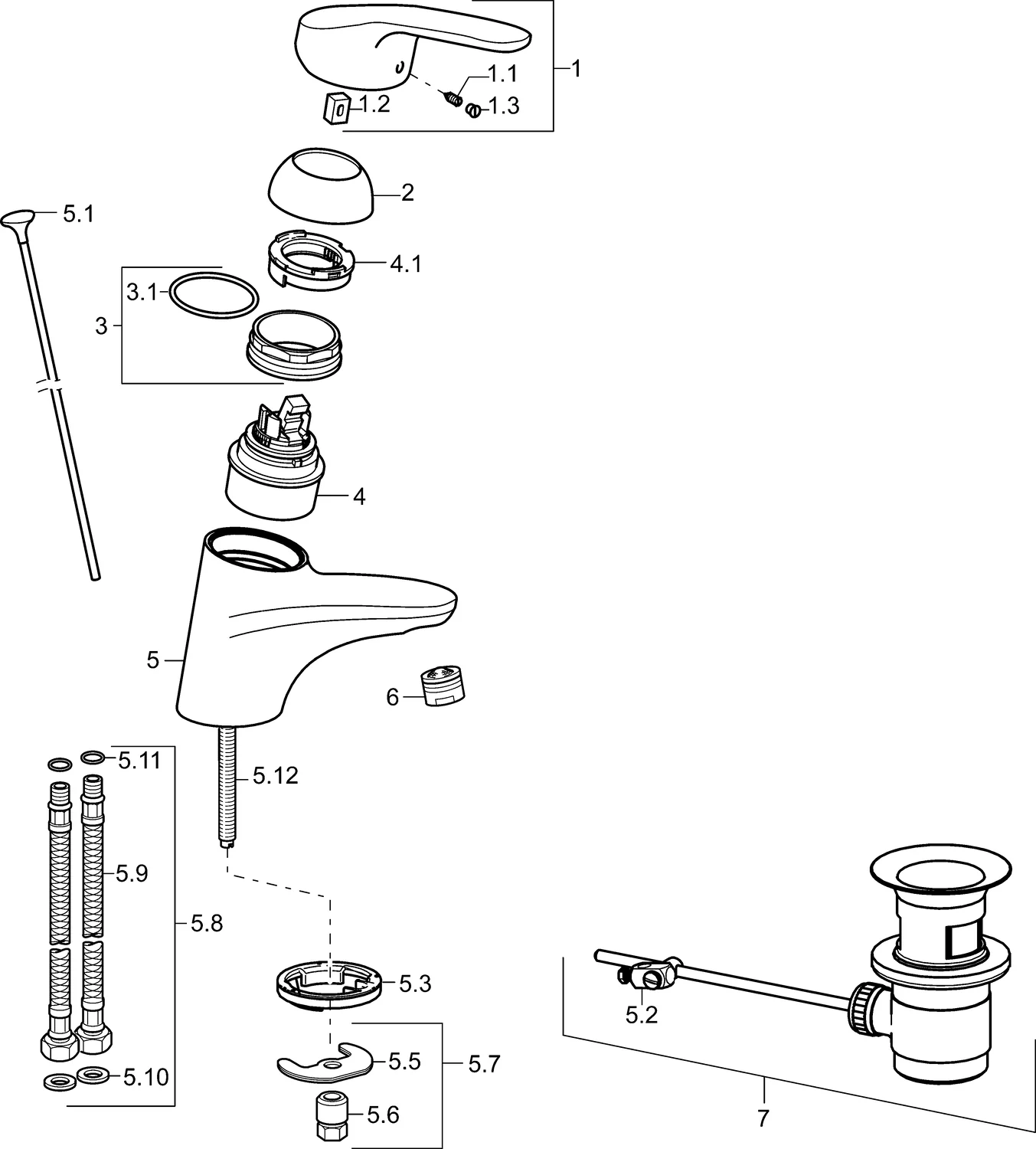 HansaMIX Einhebelmischer Waschtischbatterie HansaMIX 0108 Ausladung 141 mm DN15 Chrom HansaMIX Einhebelmischer Waschtischbatterie HansaMIX 0108 Ausladung 141 mm DN15 Chrom