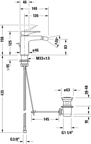 Tulum by Starck Einhebel-Bidet- mischer, chrom