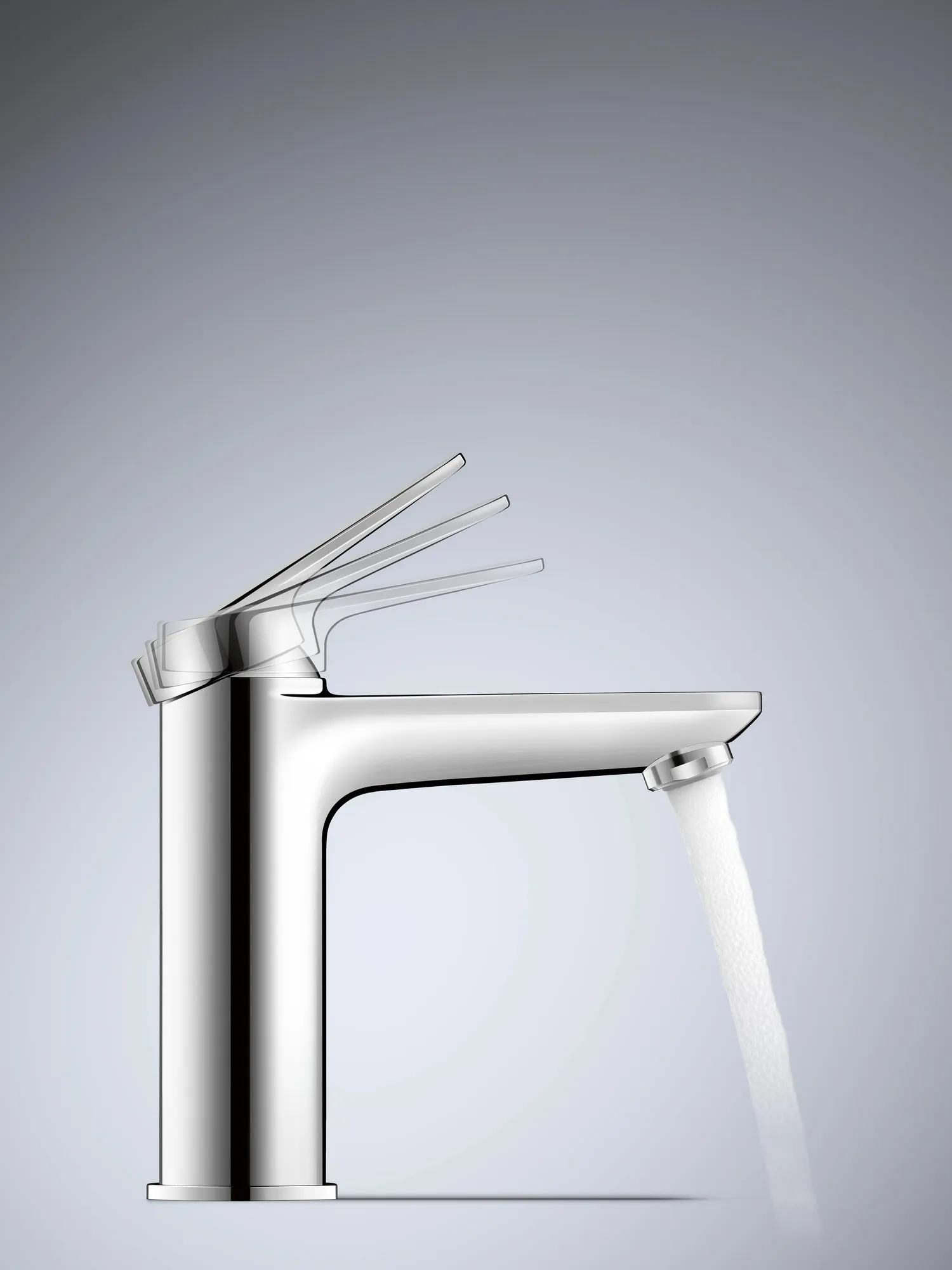 Einhand-Waschtischarmatur „Wave“ Ausladung 122 mm in Chrom Einhand-Waschtischarmatur „Wave“ Ausladung 122 mm in Chrom