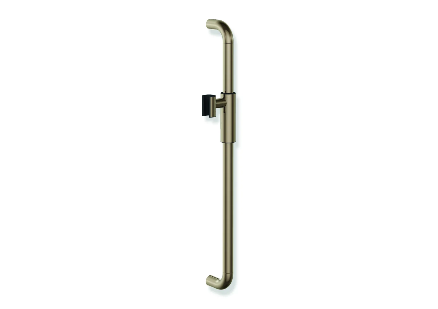 HEWI Brausehalterstange Serie 480, PVD beschichtet, Bronze glänzend, Achsmaß 600 mm, Durchmesser 25 mm