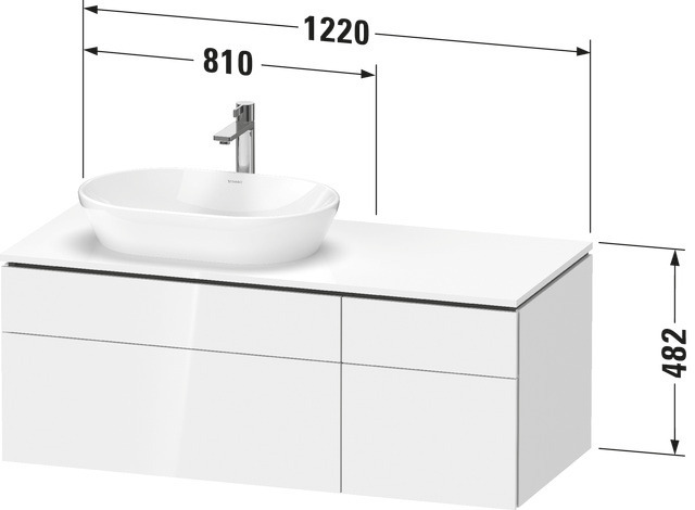 Duravit Waschtischunterschrank wandhängend „L-Cube“ 122 × 48,2 × 55 cm Graphit Matt, links Duravit Waschtischunterschrank wandhängend „L-Cube“ 122 × 48,2 × 55 cm Graphit Matt, links
