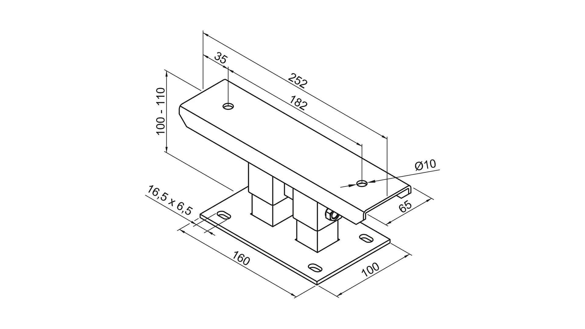 Zubehör Fußkonsole FMORV HD10-5, RAL 9016 Zubehör Fußkonsole FMORV HD10-5, RAL 9016
