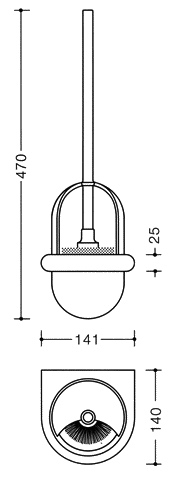 HEWI Toilettenbürstengarnitur „Serie 477“ 14,1 × 47 cm 