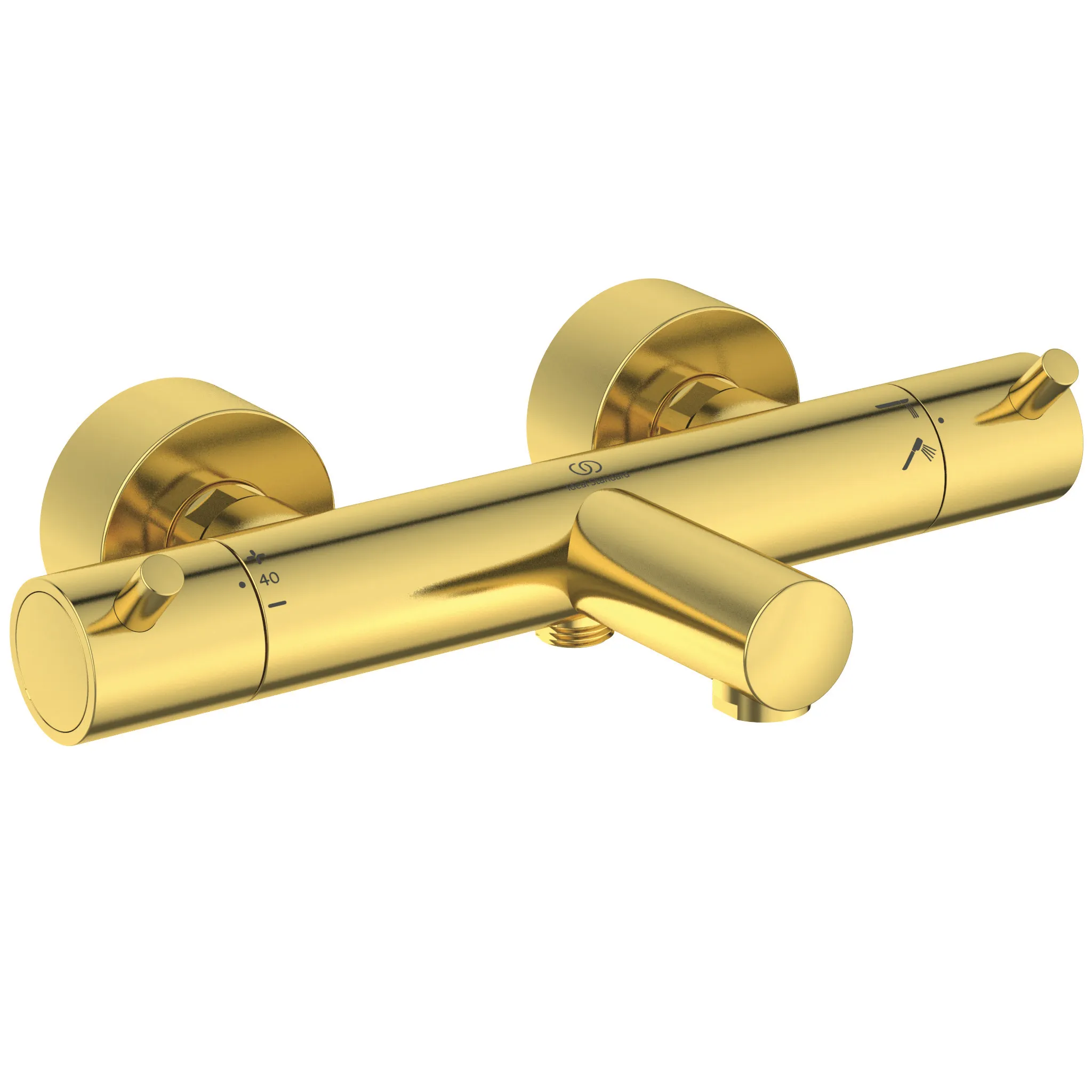 Ideal Standard Badethermostat Aufputz Ceratherm T125 Pin-Griffe Brushed Gold