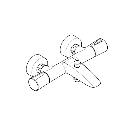 ZENTA Thermostat Wannenfüll und Brausearmatur DN 15 chrom