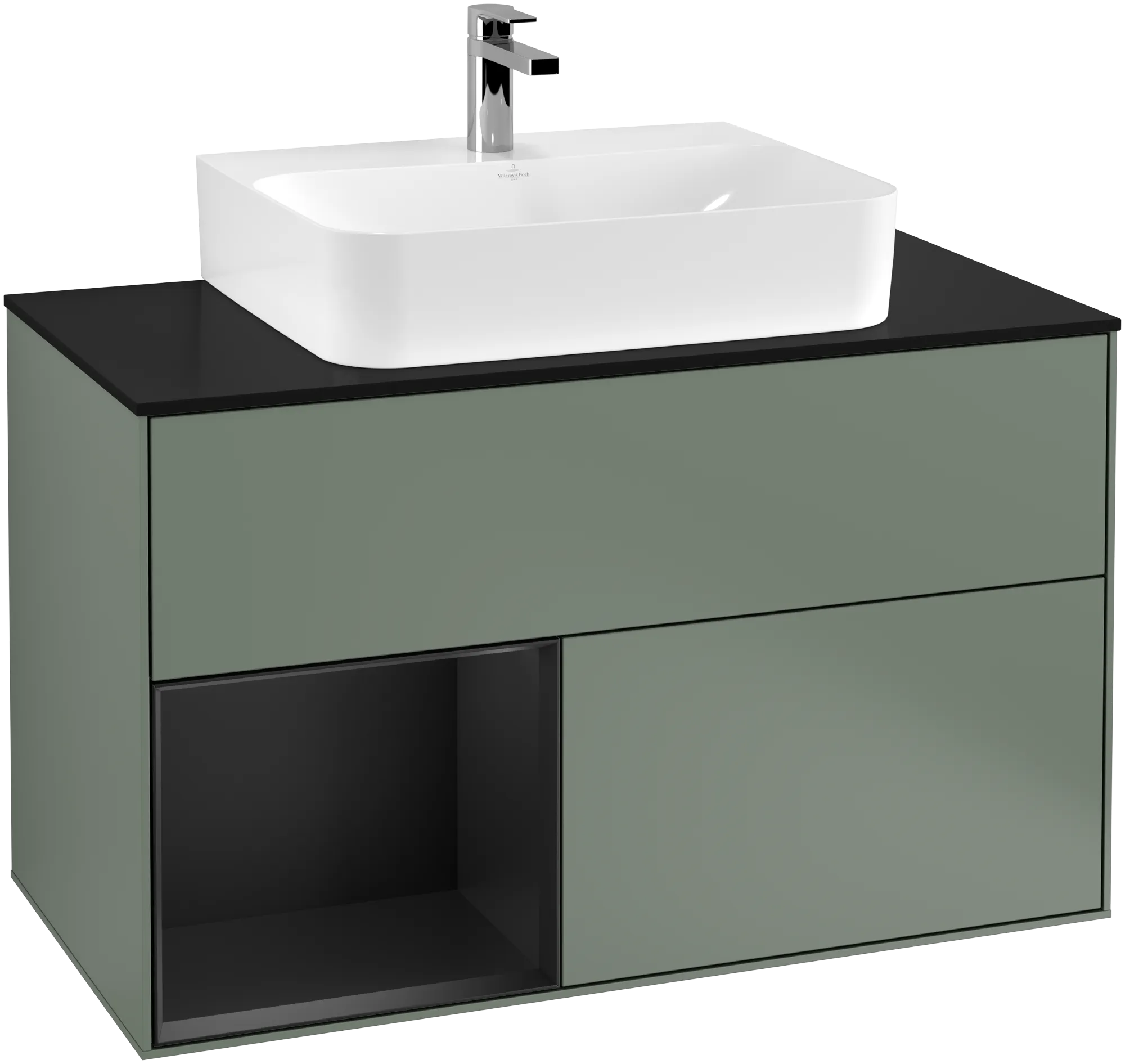 Villeroy & Boch Finion Waschbeckenunterschrank G11 1000x603x501mm Olive Matt Lacquer/Black Matt