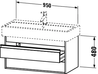 Duravit Waschtischunterschrank wandhängend „Ketho“ 95 × 48 × 44 cm in Weiß Hochglanz Duravit Waschtischunterschrank wandhängend „Ketho“ 95 × 48 × 44 cm in Weiß Hochglanz