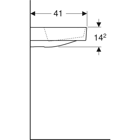 Aufsatzwaschtisch „One“ mit horizontalem Ablauf, rechteckig 50 × 41 cm mit KeraTect®