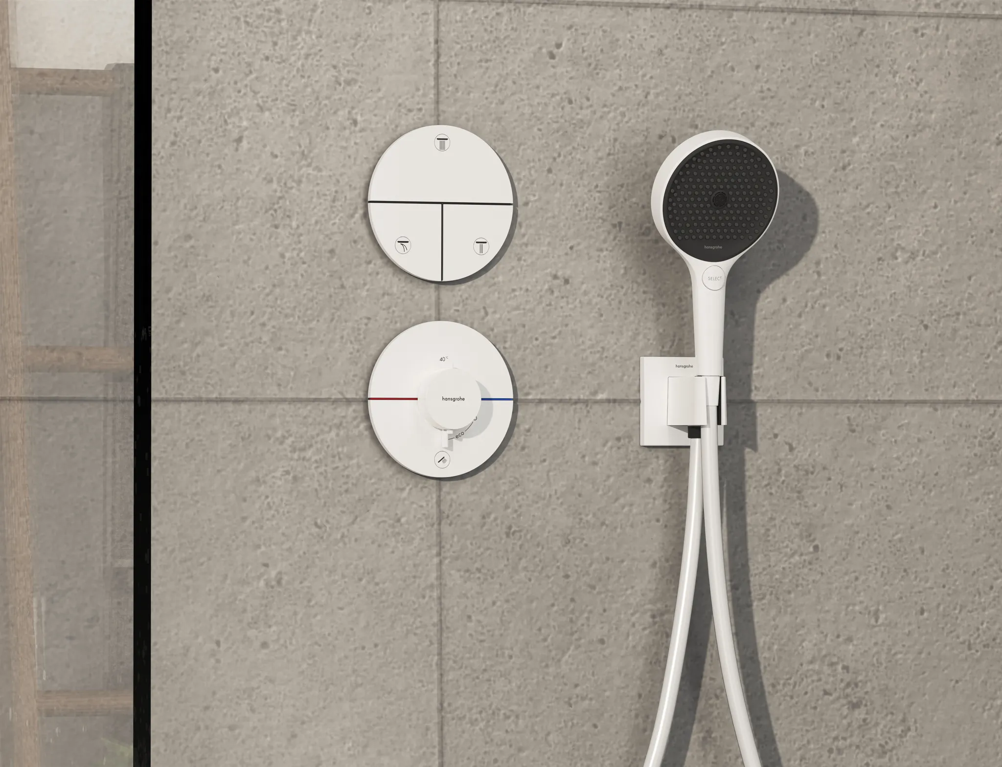 Hansgrohe ShowerSelect Comfort S Thermostat Unterputz für 1 Verbraucher und einen zusätzlichen Abgang, Mattweiß Hansgrohe ShowerSelect Comfort S Thermostat Unterputz für 1 Verbraucher und einen zusätzlichen Abgang, Mattweiß