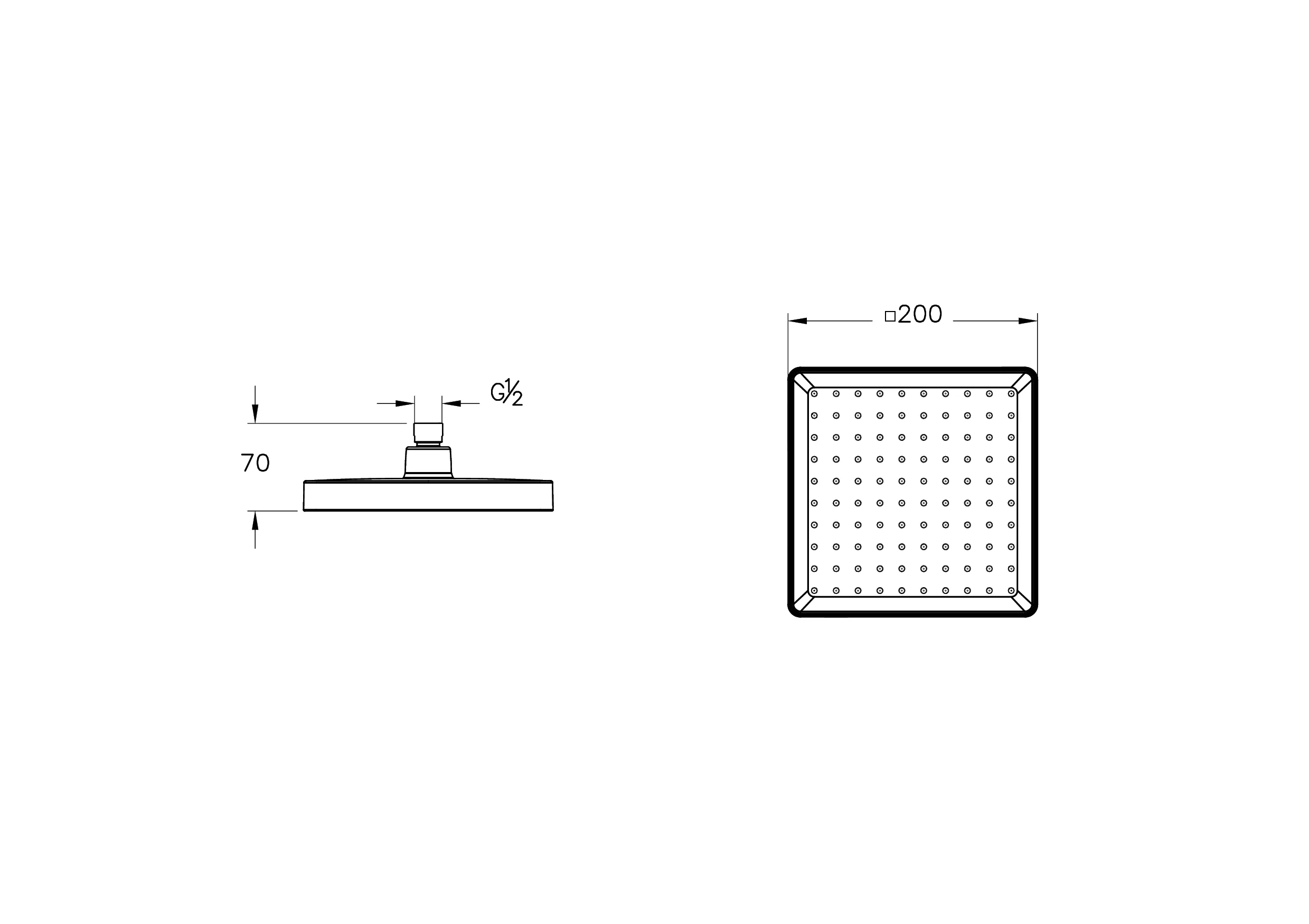 Base Square Kopfbrause Form eckig 20 x 20 cm (BxT) Schwarz Matt Base Square Kopfbrause Form eckig 20 x 20 cm (BxT) Schwarz Matt