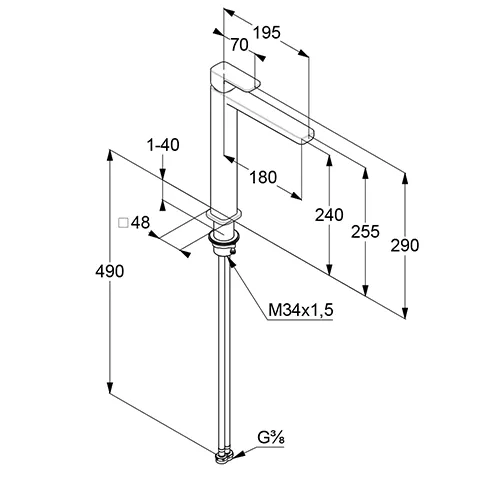 Kludi RENON Waschschüssel-EHM DN 15, mattschwarz Kludi RENON Waschschüssel-EHM DN 15, mattschwarz