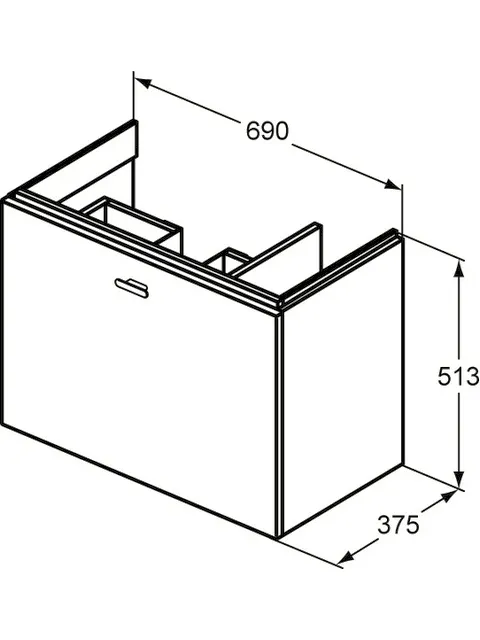 Ideal Standard Auszugsfront Connect Space, Nussbaum Dekor, 690 mm Breite Ideal Standard Auszugsfront Connect Space, Nussbaum Dekor, 690 mm Breite