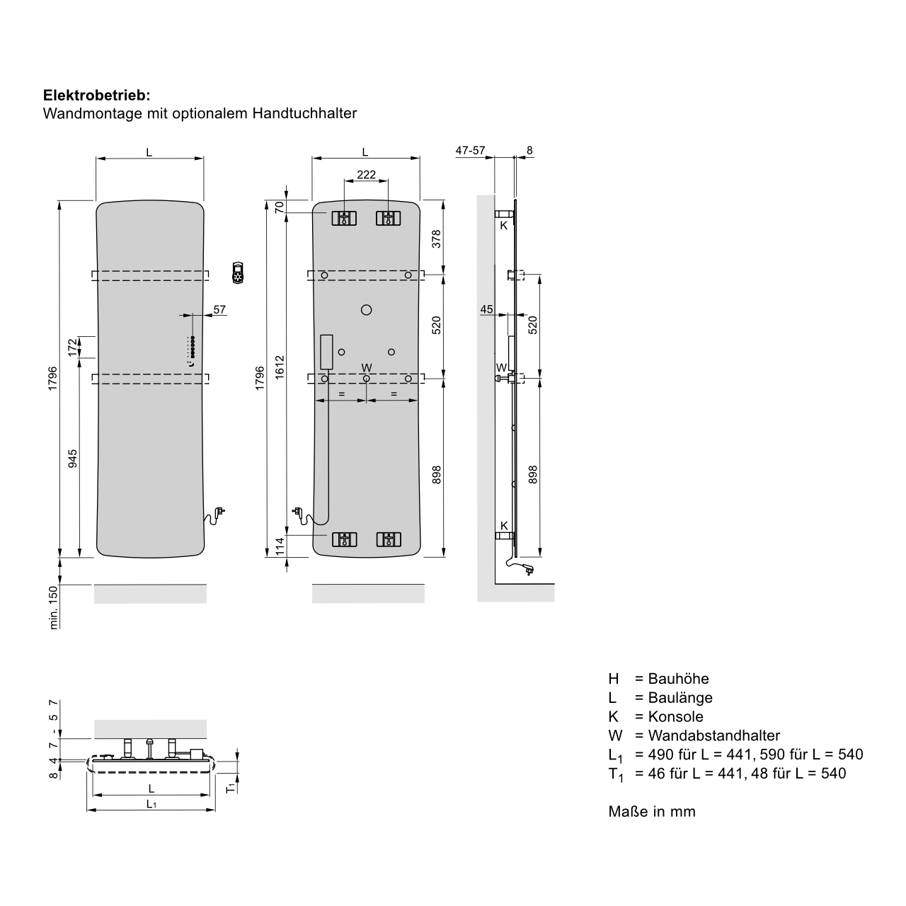 Zehnder Design-Elektroheizkörper „Folio Glass“ 54 × 179,6 cm Zehnder Design-Elektroheizkörper „Folio Glass“ 54 × 179,6 cm