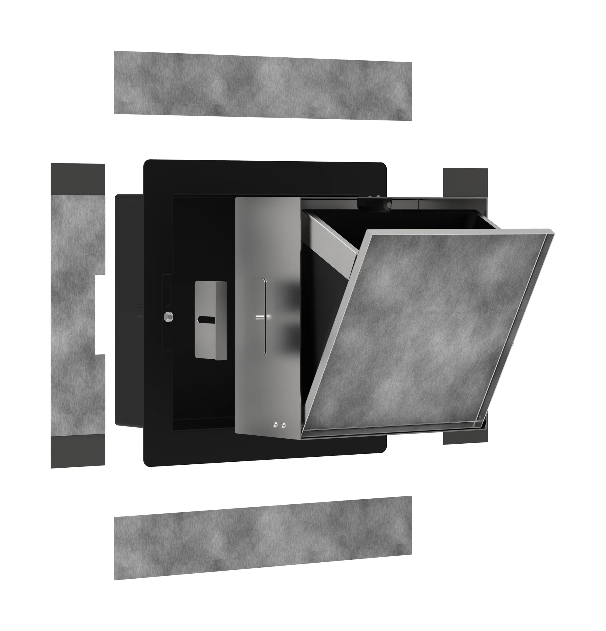 Hansgrohe XtraStoris Rock Einbau Abfalleimer Mattschwarz 300x300x140 mm