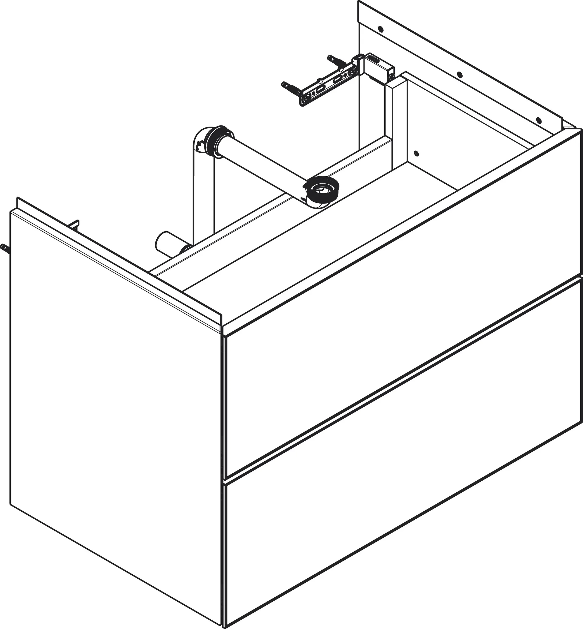 Xevolos E Waschtischunterschrank Schiefergrau Matt 780/475 mit 2 Schubkästen für Waschtisch Bronze Struktur