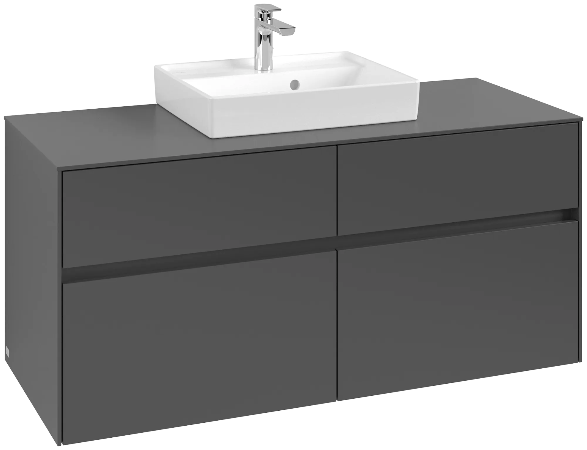 Villeroy & Boch Waschtischunterschrank „Collaro“ 1200 × 548 × 500 mm Graphite, mit Beleuchtung, für Becken mittig Villeroy & Boch Waschtischunterschrank „Collaro“ 1200 × 548 × 500 mm Graphite, mit Beleuchtung, für Becken mittig