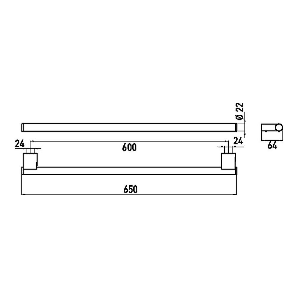 emco Handtuchhalter „system 2“, Befestigung verdeckt, 1-armig 600 mm in chrom emco Handtuchhalter „system 2“, Befestigung verdeckt, 1-armig 600 mm in chrom