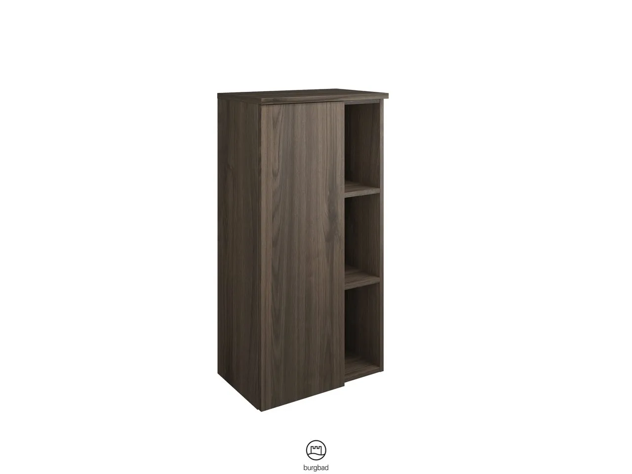 burgbad Hochschrank „Orell“ 540 × 980 × 360 mm in Nussbaum Dekor Samt