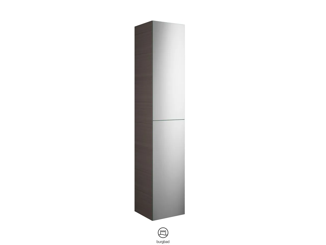 Hochschrank, 2 Spiegeltüren mit Tip-On-Technik;4 Einlegeböden;1 fester Boden, Tiefe: 350 mm, Breite: 350 mm, Höhe: 1760 mm