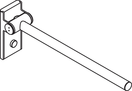 Stützklappgriff Mono (A), L:600mm, plvb weiß tiefmatt